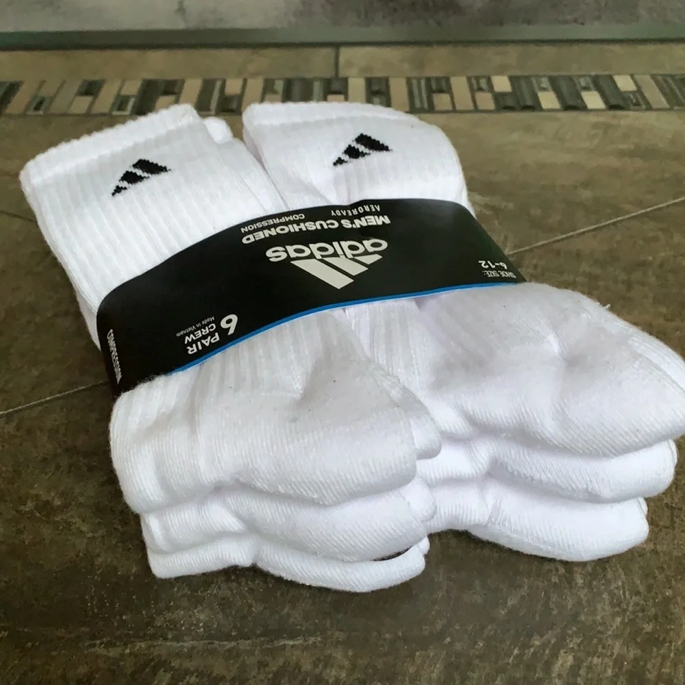 6 pairs socks set Adidas Men’s Cushioned Crew - Picture 13 of 16